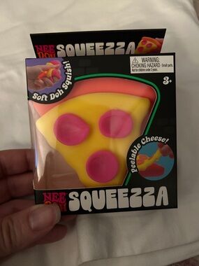 NeeDoh Squeezza Soft Doh Pizza Slice Squishy Toy - Yellow & Pink